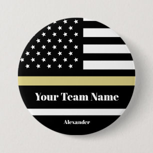 Aangepaste zwarte en gouden Amerikaanse vlag met t Ronde Button 7,6 Cm