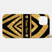 Aangepaste zwarte en gouden zebra Print Phone Case (Achterkant (horizontaal))