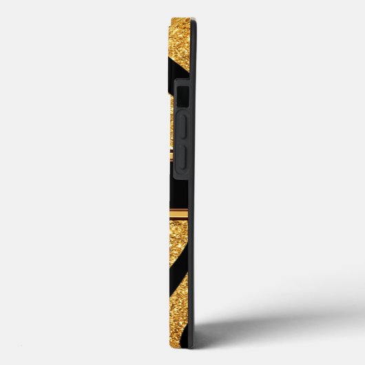 Aangepaste zwarte en gouden zebra Print Phone Case (Achterkant / Links)