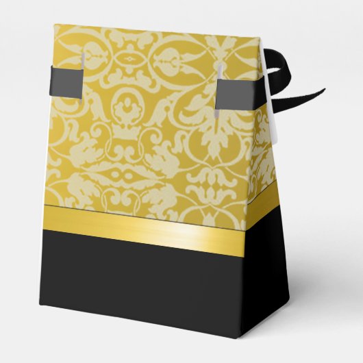 Aangepaste zwarte en goudvrije tas bedankdoosjes (Achterkant)
