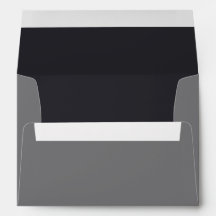 Aangepaste zwarte en grijze envelop met retouradre
