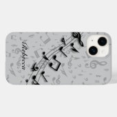 Aangepaste zwarte en grijze muzieknotities Case-Mate iPhone case (Achterkant (horizontaal))