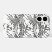 Aangepaste zwarte en witte bultrug walvis Case-Mate iPhone case (Achterkant (horizontaal))