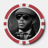 Aangepaste Zwarte En Witte Foto Moderne Gepersonal Poker Chips (Voorkant)