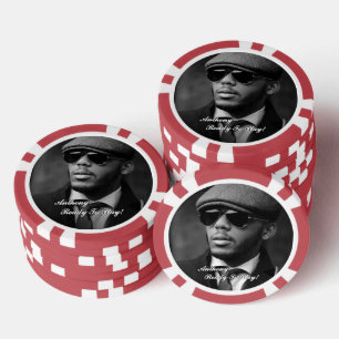 Aangepaste Zwarte En Witte Foto Moderne Gepersonal Poker Chips
