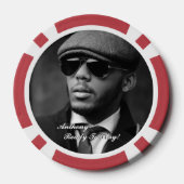 Aangepaste Zwarte En Witte Foto Moderne Gepersonal Poker Chips (Achterkant)