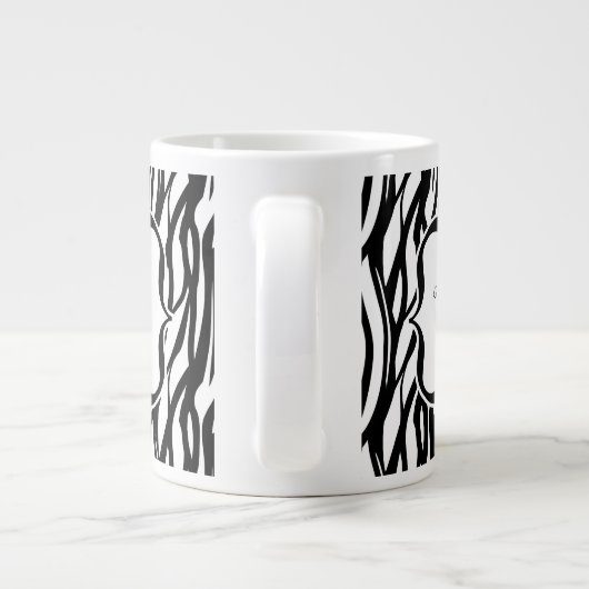 Aangepaste zwarte en witte Funky Zebra Stripes Jumbo Mok (Achterkant)