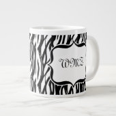Aangepaste zwarte en witte Funky Zebra Stripes Jumbo Mok (Voorkant rechts)