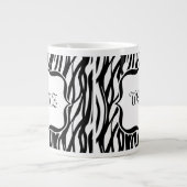 Aangepaste zwarte en witte Funky Zebra Stripes Jumbo Mok (Voorkant)
