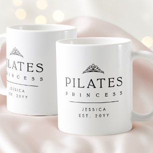 Aangepaste Zwarte en Witte Minimalistische Pilates Koffiemok