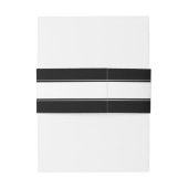 Aangepaste zwarte en witte naam Stripe Uitnodigingen Wikkel (Achterkant Voorbeeld)