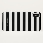 Aangepaste zwarte en witte strepen Case-Mate iPhone case (Achterkant (horizontaal))