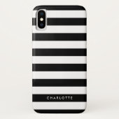 Aangepaste zwarte en witte strepen Case-Mate iPhone case (Achterkant)