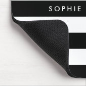 Aangepaste zwarte en witte strepen muismat (Hoek)