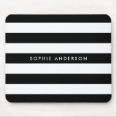 Aangepaste zwarte en witte strepen muismat (Voorkant)