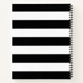 Aangepaste zwarte en witte strepen notitieboek (Achterkant)