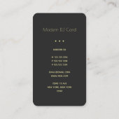 Aangepaste zwarte & gele DJ-kaarten 2018 Visitekaartje (Achterkant)