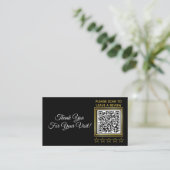 Aangepaste zwarte Gold QR Code Logo Business Revie Informatiekaartje (Staand voorkant)