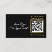 Aangepaste zwarte Gold QR Code Logo Business Revie Informatiekaartje (Voorkant)