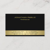 Aangepaste zwarte gouden moderne monogram elegante visitekaartje (Achterkant)