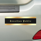 Aangepaste zwarte gouden oude tekst Modern Trendy Bumpersticker (Op auto)