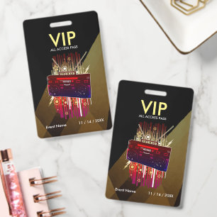 Aangepaste Zwarte Gouden VIP-Pas voor Premium Even Badge