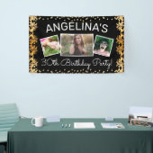 Aangepaste zwarte & goudfoto op feestdag spandoek (Beurs)