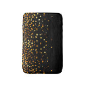Aangepaste zwarte goudglitter-Confetti op maat Badmat (Voorkant Verticaal)