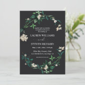 Aangepaste zwarte groene bladeren witte bloemen Pr Kaart (Staand voorkant)