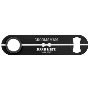Aangepaste zwarte Groomsman Bar Key Bottle Opener Speed Flessenopener