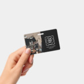 Aangepaste zwarte ID | Moderne minimalistische wer Badge (Handheld)