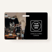 Aangepaste zwarte ID | Moderne minimalistische wer Badge (Voorkant)