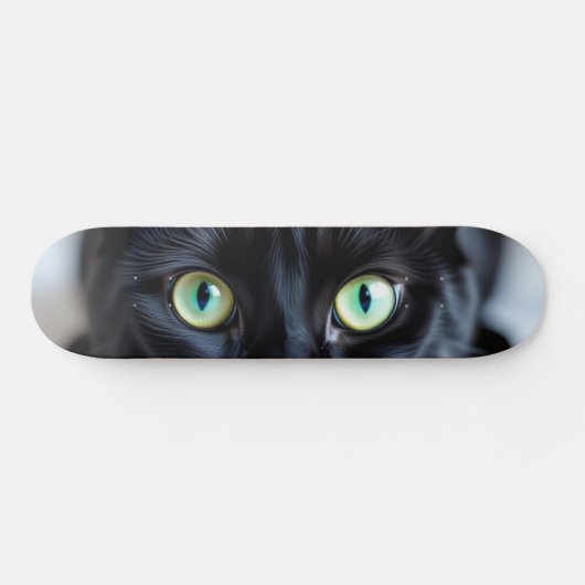 Aangepaste Zwarte Kat Ogen Kat Pet Foto Schaats De Skateboard (Horizontaal)