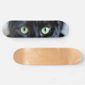Aangepaste Zwarte Kat Ogen Kat Pet Foto Schaats De Skateboard (Horizontaal)