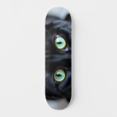Aangepaste Zwarte Kat Ogen Kat Pet Foto Schaats De Skateboard (Voorkant)