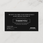 Aangepaste zwarte korting Dank u Business Logo (Voorkant)