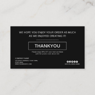 Aangepaste zwarte korting Dank u Business Logo