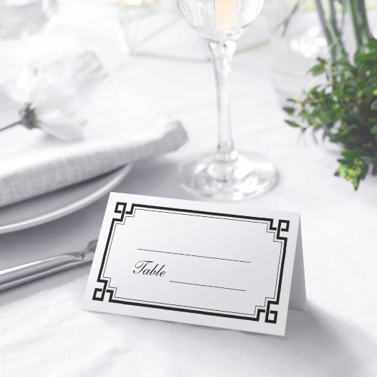 Aangepaste zwarte kunst Deco Border White Weddenna