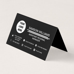 Aangepaste zwarte Logo minimalistische sociale med Visitekaartjes