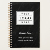Aangepaste zwarte marmer Business Logo Employee Na Planner (Voorkant)
