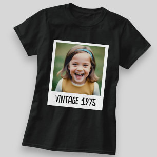 Aangepaste zwarte  mijlpaal verjaardagsfoto t-shirt