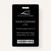 Aangepaste zwarte minimale bedrijfs werknemer foto badge (Achterkant)