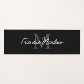 Aangepaste zwarte monogram Yoga Mat voor werkouts (Voorkant (horizontaal))