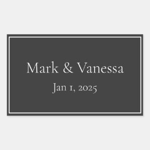 Aangepaste zwarte naam en datum Sticker