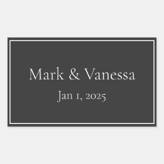 Aangepaste zwarte naam en datum Sticker