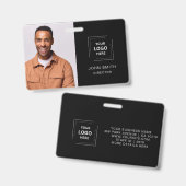Aangepaste Zwarte Professionele Personeelsidentite Badge (Voor- en achterkant)