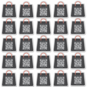 Aangepaste zwarte promotionele QR-code winkelen St Sticker