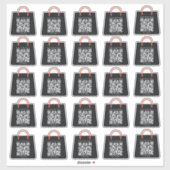 Aangepaste zwarte promotionele QR-code winkelen St Sticker (Vel)