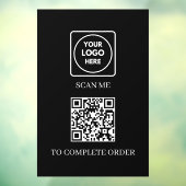 Aangepaste zwarte QR-code | Bestelling plaatsen sc Raamsticker (Vel 3)