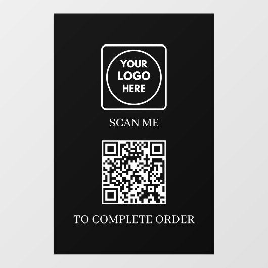 Aangepaste zwarte QR-code | Bestelling plaatsen sc Raamsticker (Vel)
